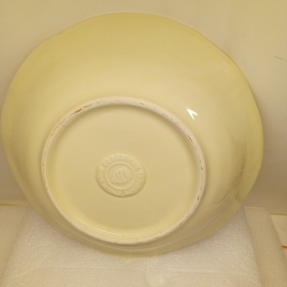 CERAMICHE TADINATE 10" Pasta Soup Salad Bowl Peach Rim Autumn Italy Farm Scene - Picture 14 of 14